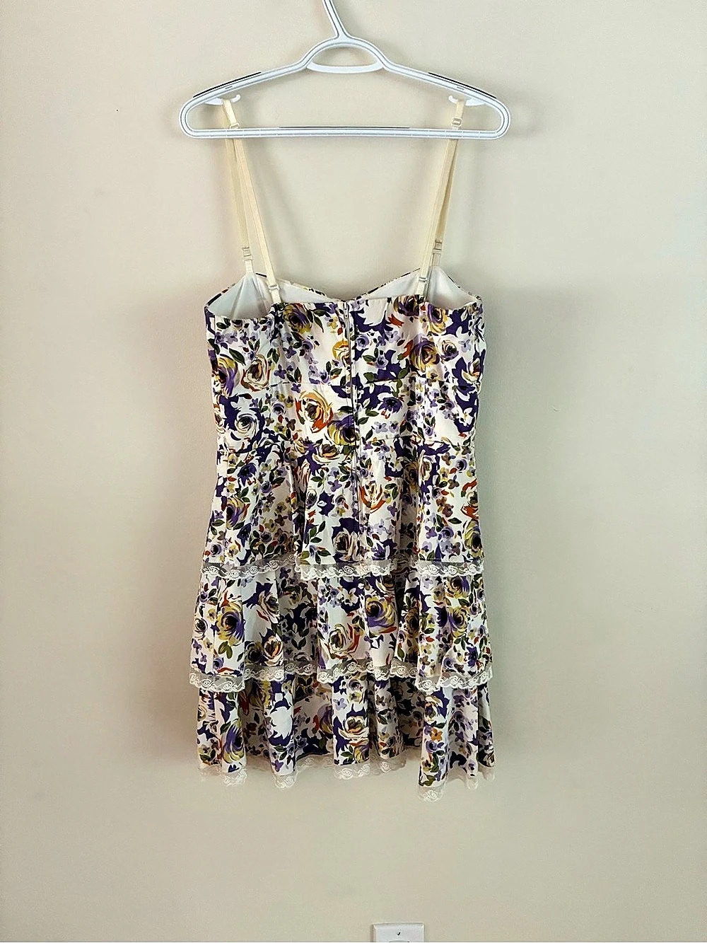 B. Smart Floral Mini Dress in Purple & White Size 14 Like New